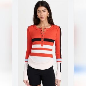 Free People Movement Rally Layer Printer Pullover Large. Multicolored.